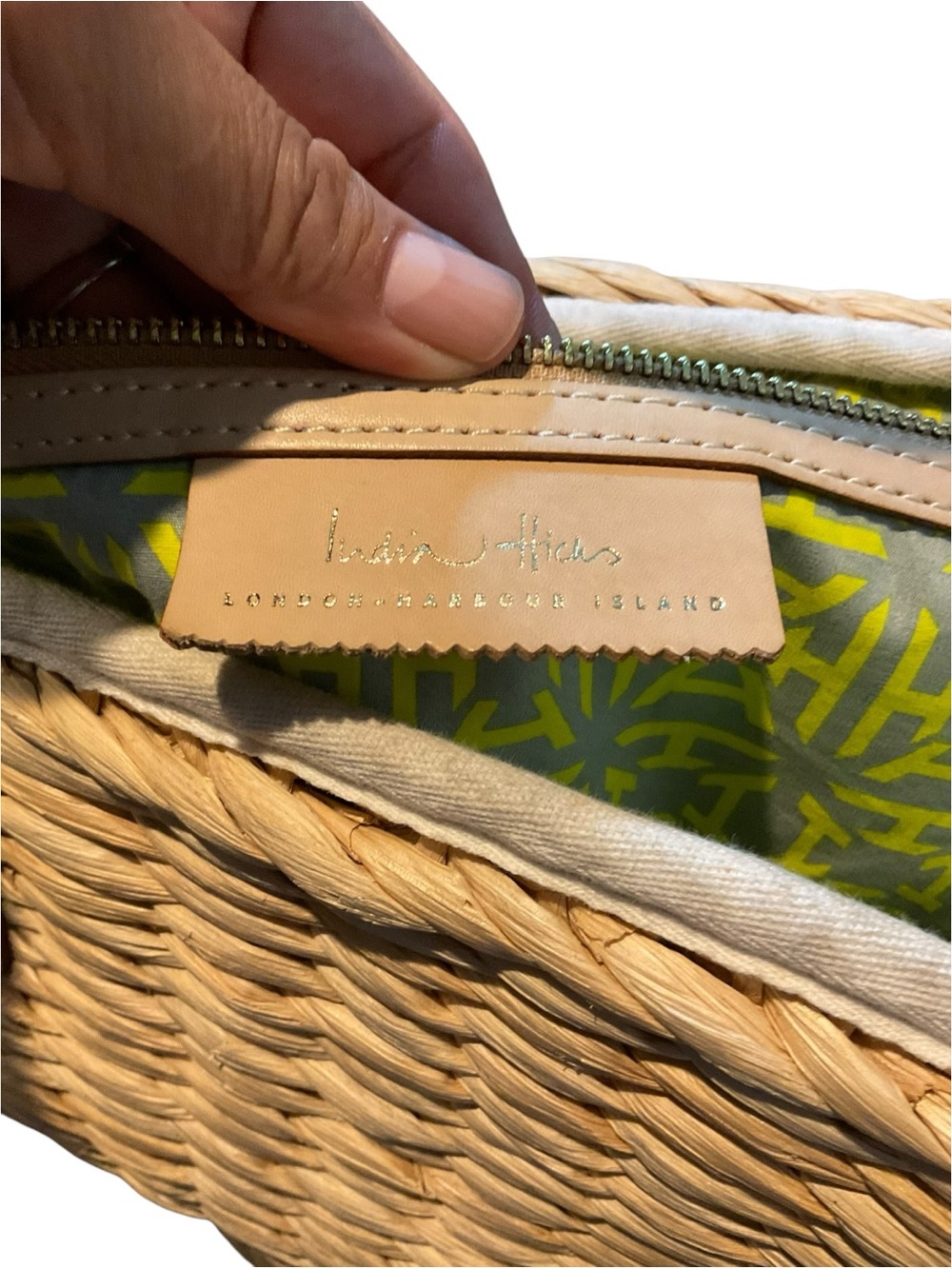 India Hicks Natural Straw Tote with Neon Yellow & Deep Red Tassel - Picture 11 of 16